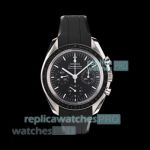 N1 Factory Swiss Replica Omega Speedmaster Black Dial Rubber Strap Moonwatch 